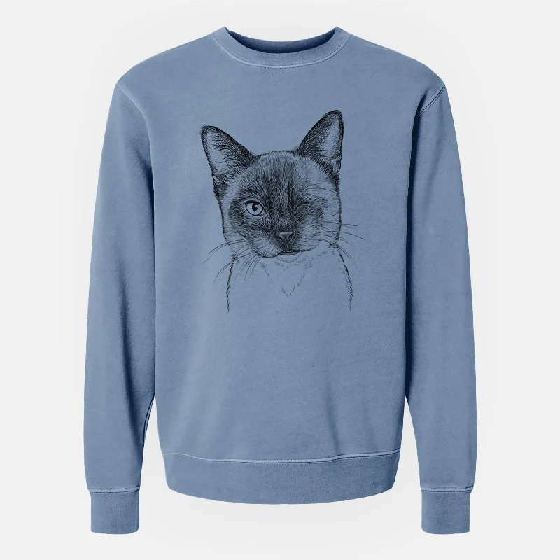 fashionable workout wearBare Hoggle the Siamese Cat - Unisex Pigment Dyed Crew Sweatshirt