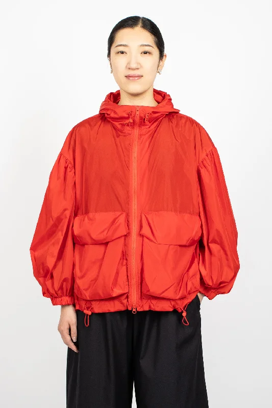 urban coatPuff Sleeve Cargo Jacket Red