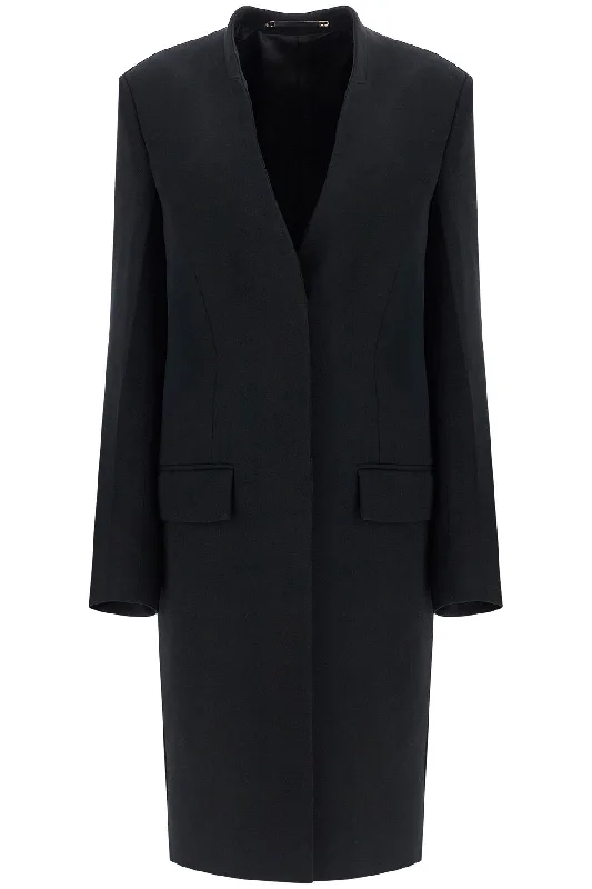 retro coatblack high collar wide coat in viscose and wool 251 WRO4312 FB0336 BLACK