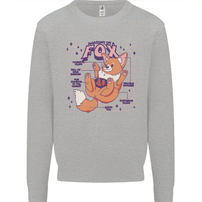 athletic streetwear sweatshirtAnatomy of a Fox Foxes Funny Mens Sweatshirt Jumper