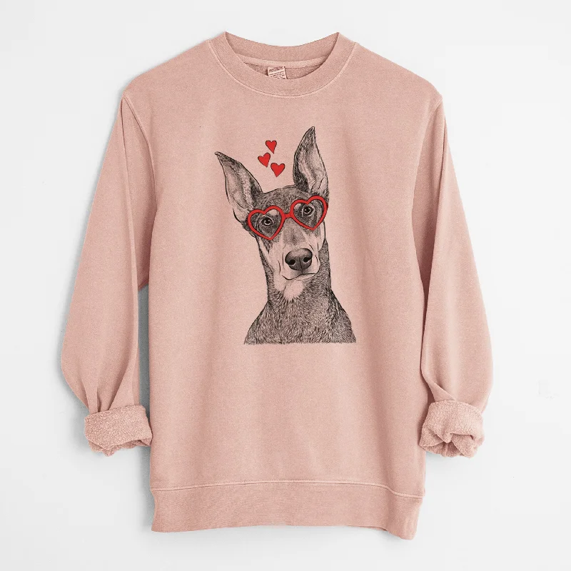 high-quality athletic sweatshirtValentine Jenna the Doberman Pinscher - Unisex Pigment Dyed Crew Sweatshirt