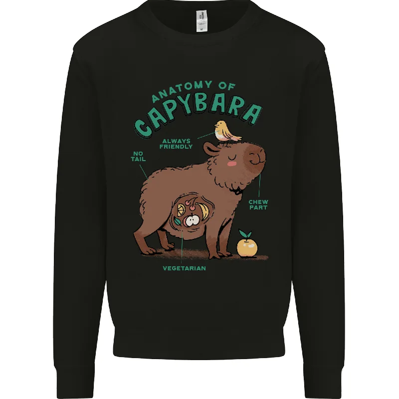 modern sports hoodieAnatomy of a Capybara Funny Mens Sweatshirt Jumper