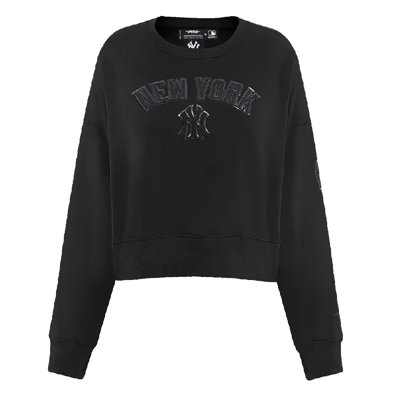 MLB NEW YORK YANKEES TRIPLE BLACK WOMEN'S FLC CREWNECK (TRIPLE BLACK WOMEN'S)