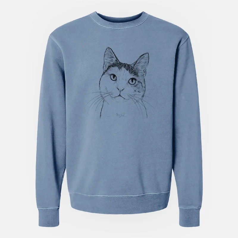 smooth fit athletic sweatshirtBare Denver the Calico Cat - Unisex Pigment Dyed Crew Sweatshirt