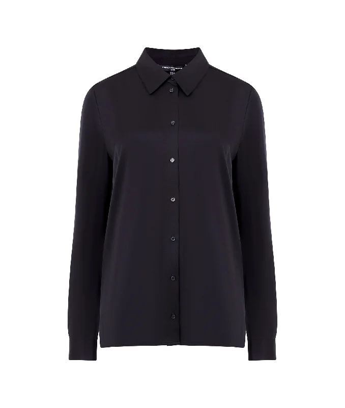 relaxed fit coatEnnis Satin Shirt - Black