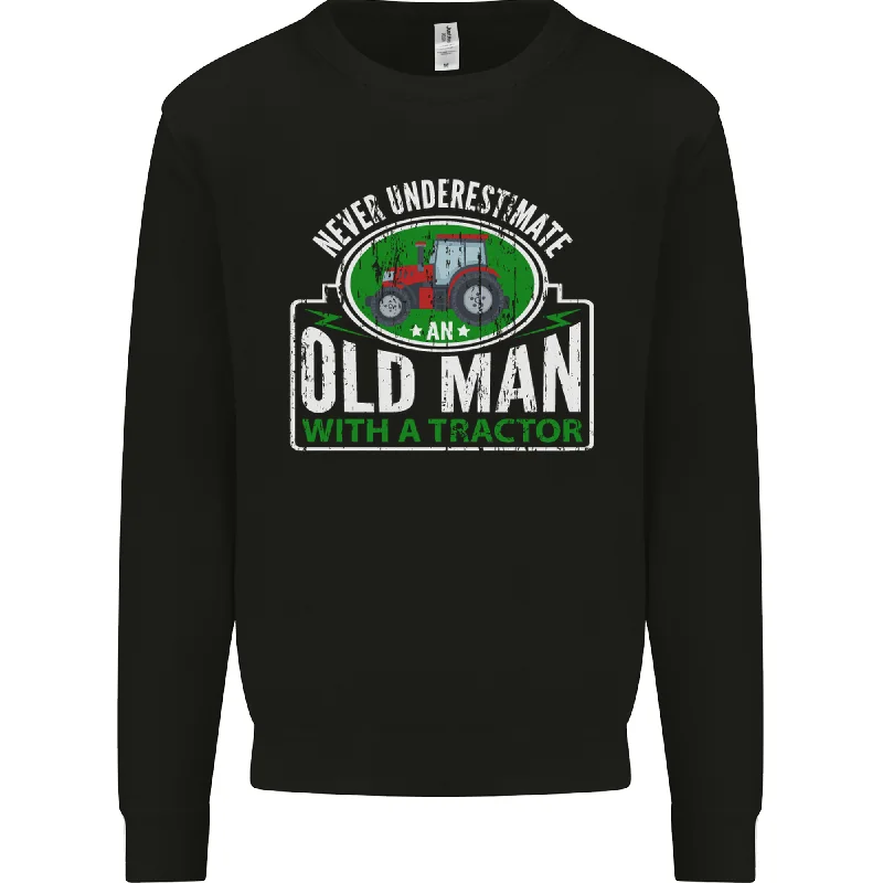 chic fitness hoodieAn Old Man With a Tractor Farmer Funny Mens Sweatshirt Jumper