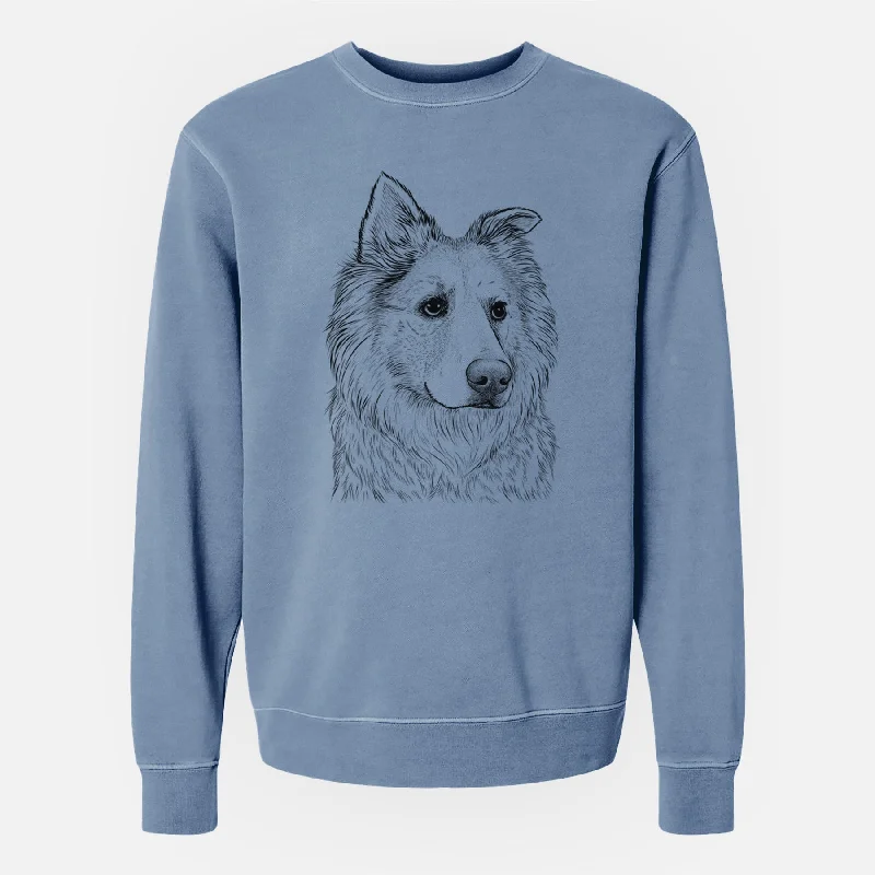 oversized sports sweatshirtBare Penny the Chow Mix - Unisex Pigment Dyed Crew Sweatshirt