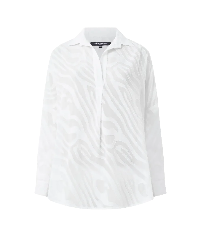 casual utility jacketZebra Devore Popover Shirt - White