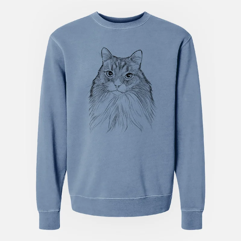 performance hoodie for gymBare Maks the Siberian Cat - Unisex Pigment Dyed Crew Sweatshirt