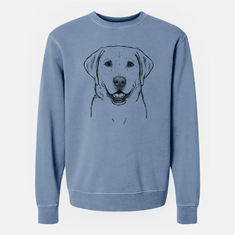 loose fit athletic hoodieBare Booney the Labrador Retriever - Unisex Pigment Dyed Crew Sweatshirt