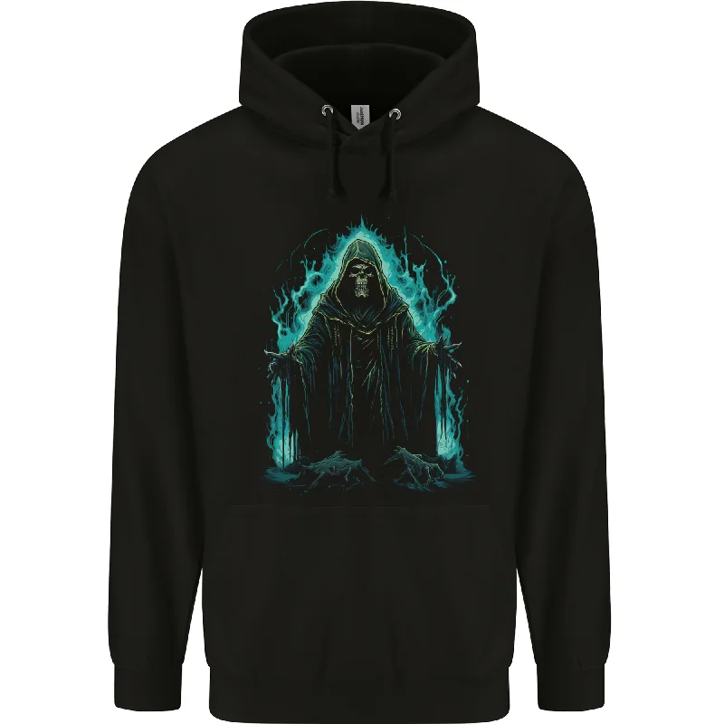 fashion-forward hoodieA Green Grim Reaper Mens 80% Cotton Hoodie