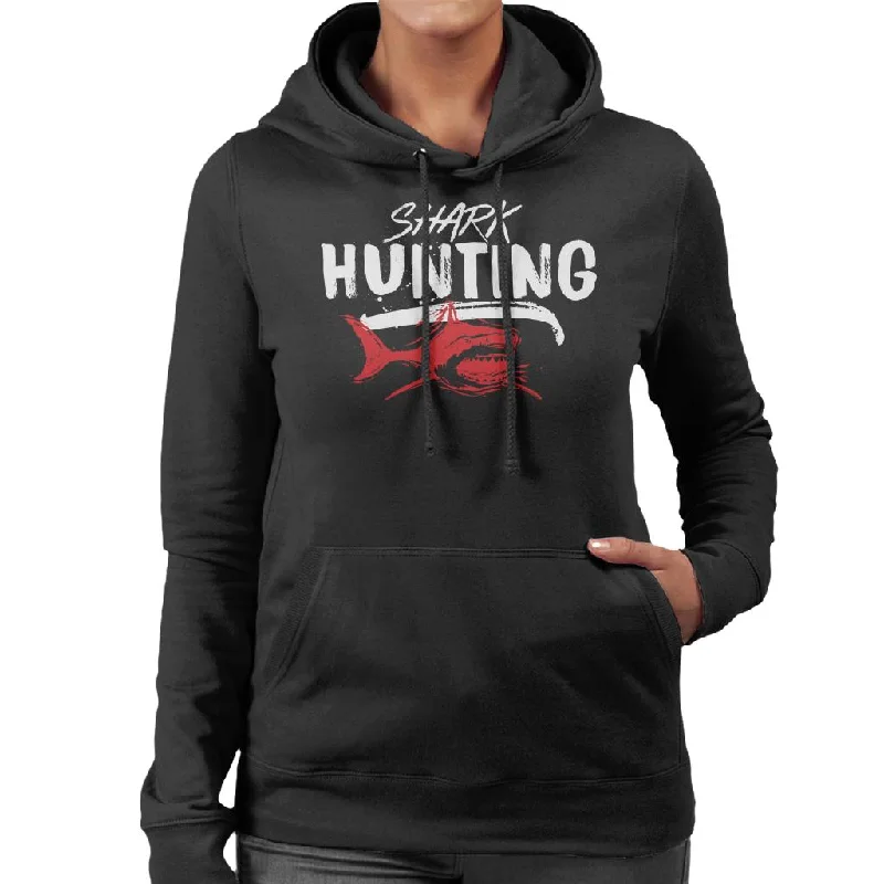 stylish hoodie for womenJaws Shark Hunting Women's Hooded Sweatshirt