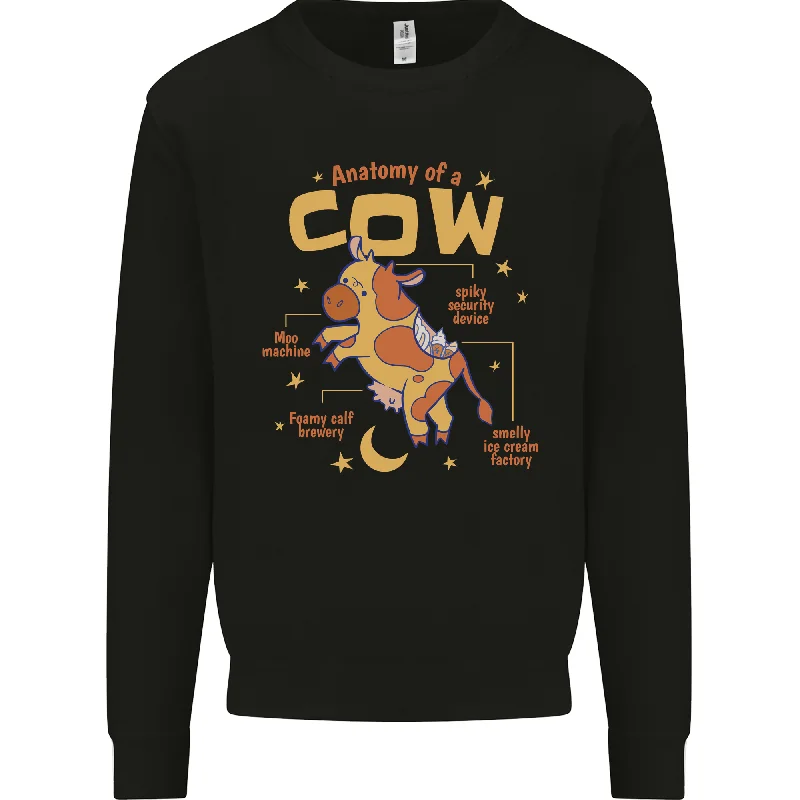 fashion gym hoodieAnatomy of a Cow Funny Mens Sweatshirt Jumper