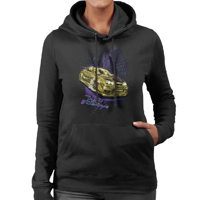 fleece hoodie for winterFast and Furious Tokyo Drift Golden Car Women's Hooded Sweatshirt