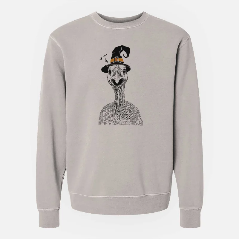 modern sports hoodieWitch Gobble the Turkey - Unisex Pigment Dyed Crew Sweatshirt