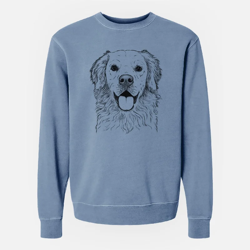 long-sleeve athletic hoodieBare Juniper the Golden Retriever - Unisex Pigment Dyed Crew Sweatshirt