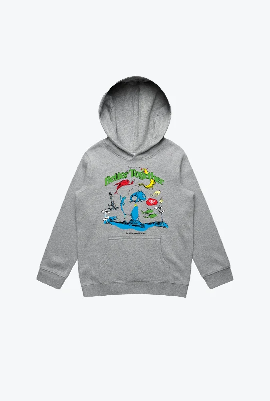 One Fish Two Fish Better Together Youth Hoodie - Grey