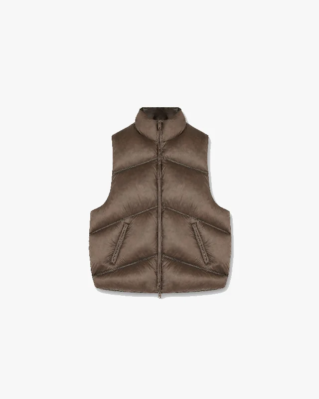 contemporary trench coatWashed Puffer Gilet - Brown