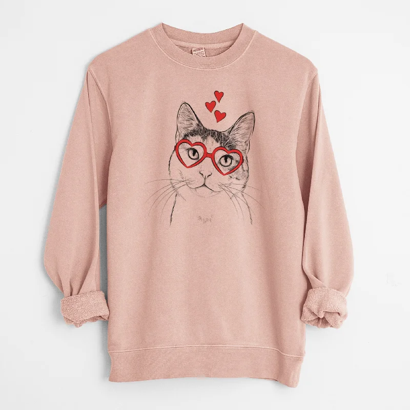 premium gym hoodieValentine Denver the Calico Cat - Unisex Pigment Dyed Crew Sweatshirt