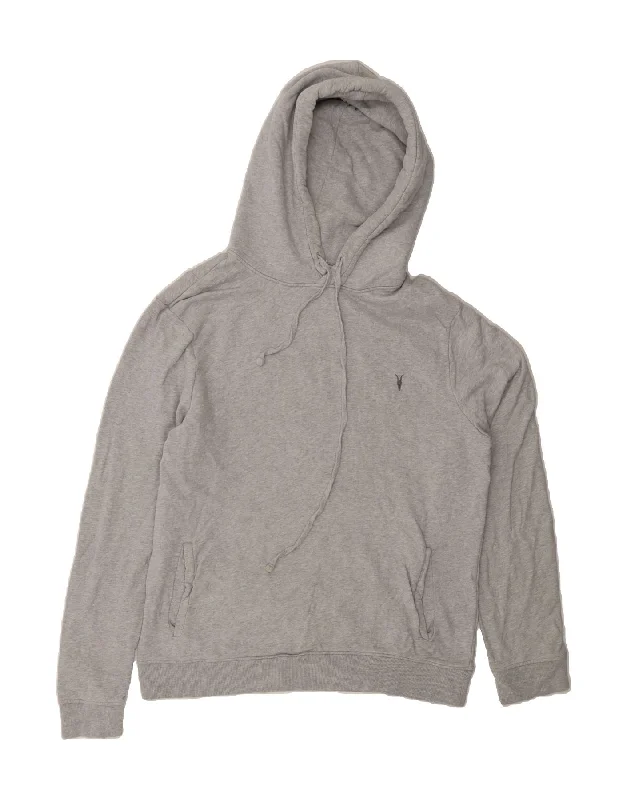 ALL SAINTS Mens Hoodie Jumper Large Grey Cotton