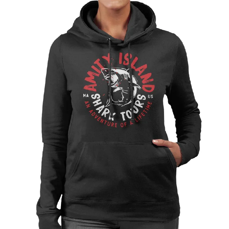 premium zip-up hoodieJaws Amity Island Shark Tour Women's Hooded Sweatshirt