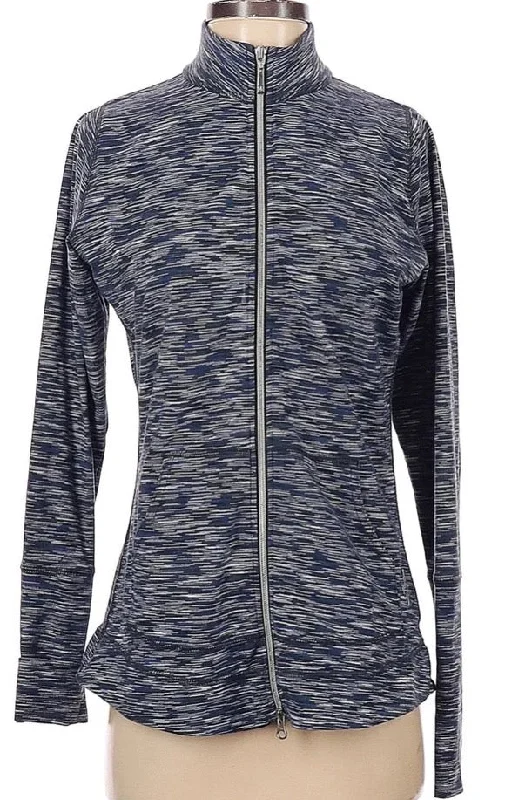 contemporary trench coatWomen's Jofit Navy & White Heather Full-Zip Activewear Jacket Size XL MSP$90