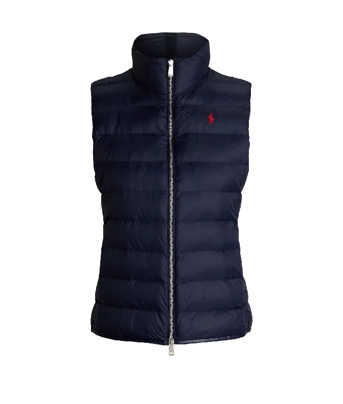 minimalist jacketWater-repellent Quilted Packable Vest - Navy