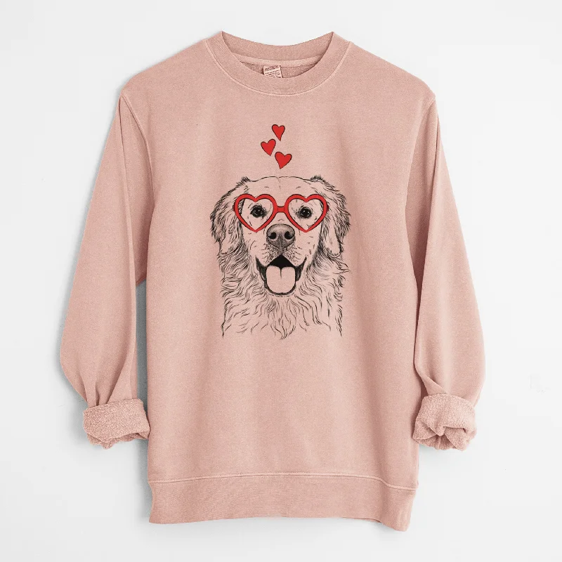 warm workout hoodieValentine Juniper the Golden Retriever - Unisex Pigment Dyed Crew Sweatshirt