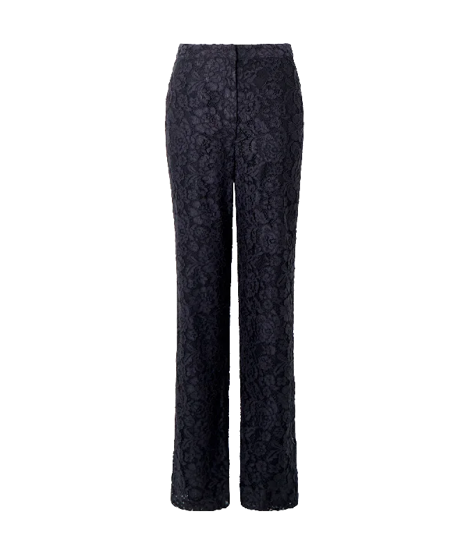 stylish raincoatAsura Lace Flared Trousers - Black