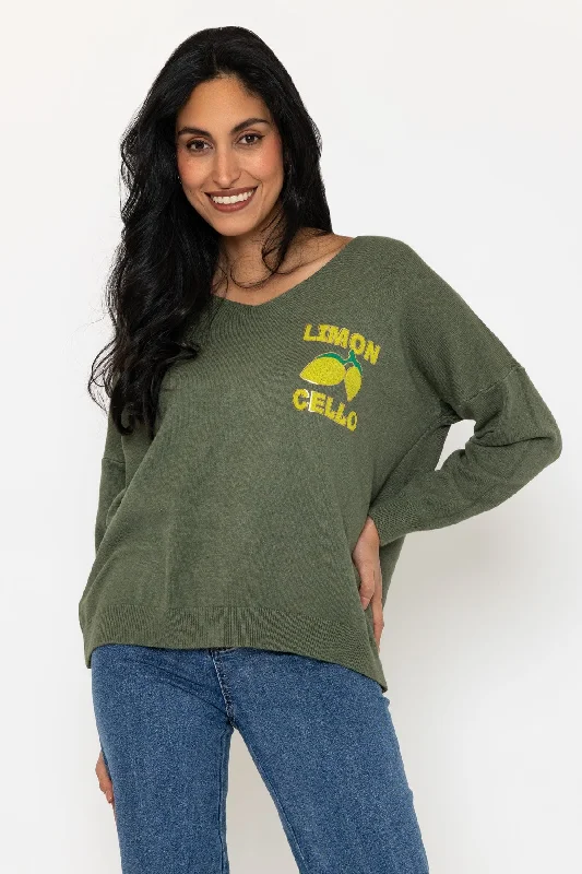 Limoncello Khaki Knit Jumper