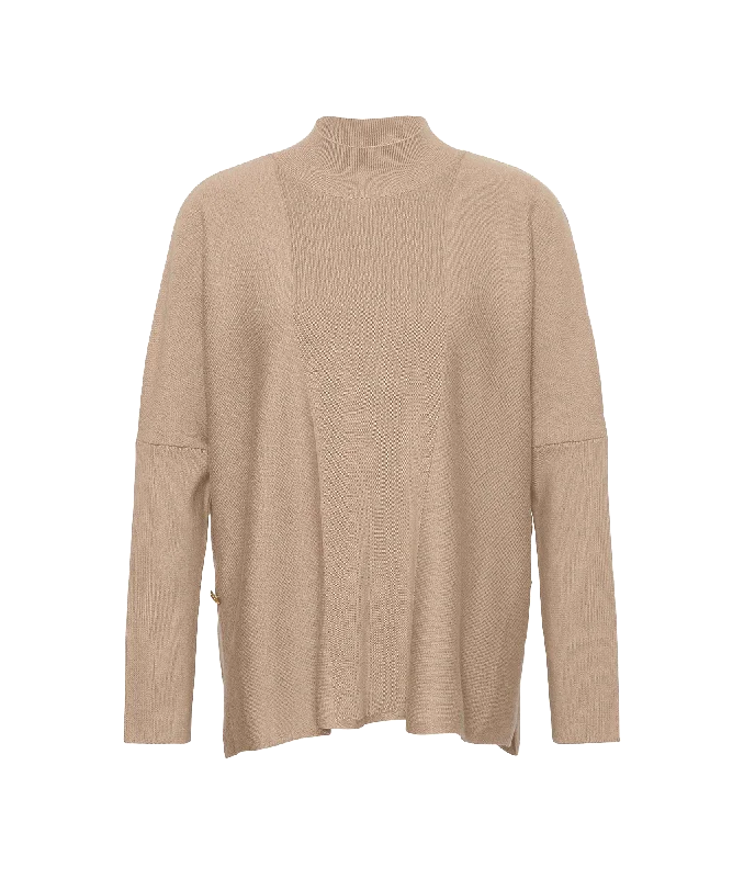 street style coatSunita High-Neck Jumper - Beige