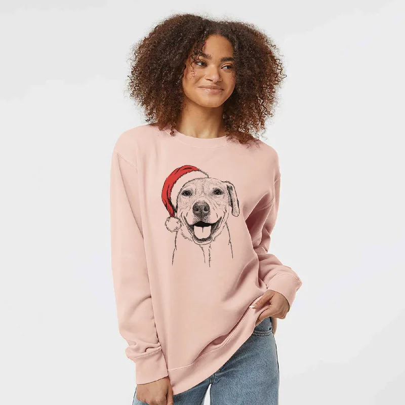 fashionable gym hoodieSanta Ernie the Mixed Breed - Unisex Pigment Dyed Crew Sweatshirt