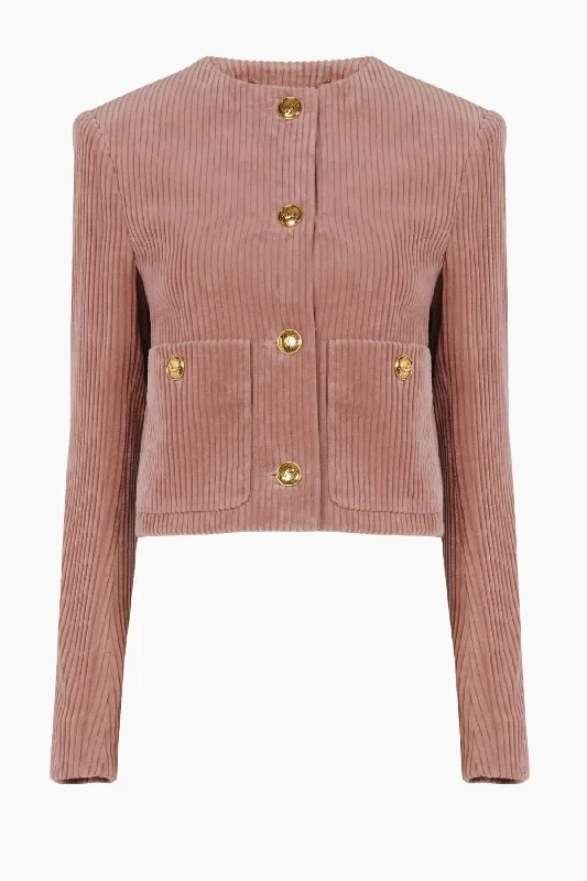 comfortable coatChloé Cropped Velvet Jacket - Wild Pink