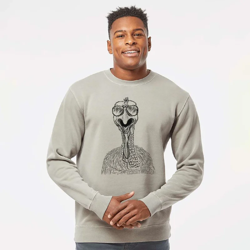 fashion gym hoodieAviator Gobble the Turkey - Unisex Pigment Dyed Crew Sweatshirt