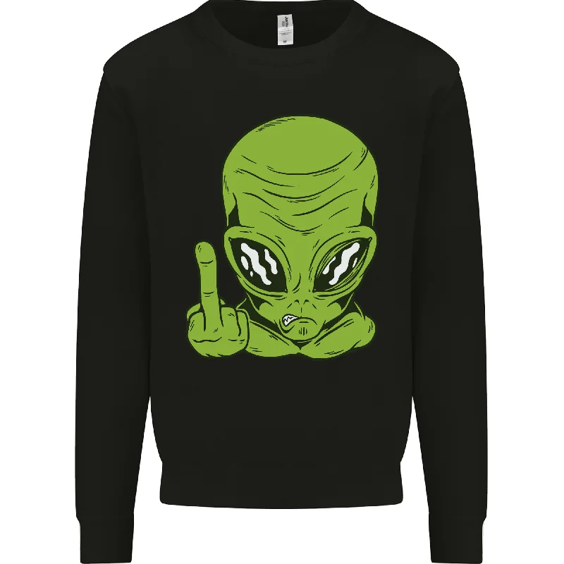 urban activewear hoodieAngry Alien Finger Flip Funny Offensive Mens Sweatshirt Jumper