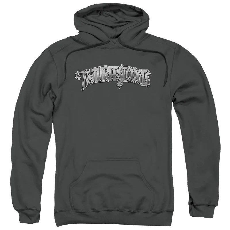 relaxed fit hoodieThe Three Stooges Metallic Logo Pullover Hoodie