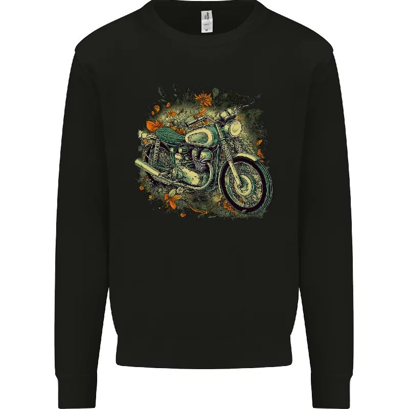 oversized gym sweatshirtAn Old Motorbike Retro Biker Motorcycle Mens Sweatshirt Jumper