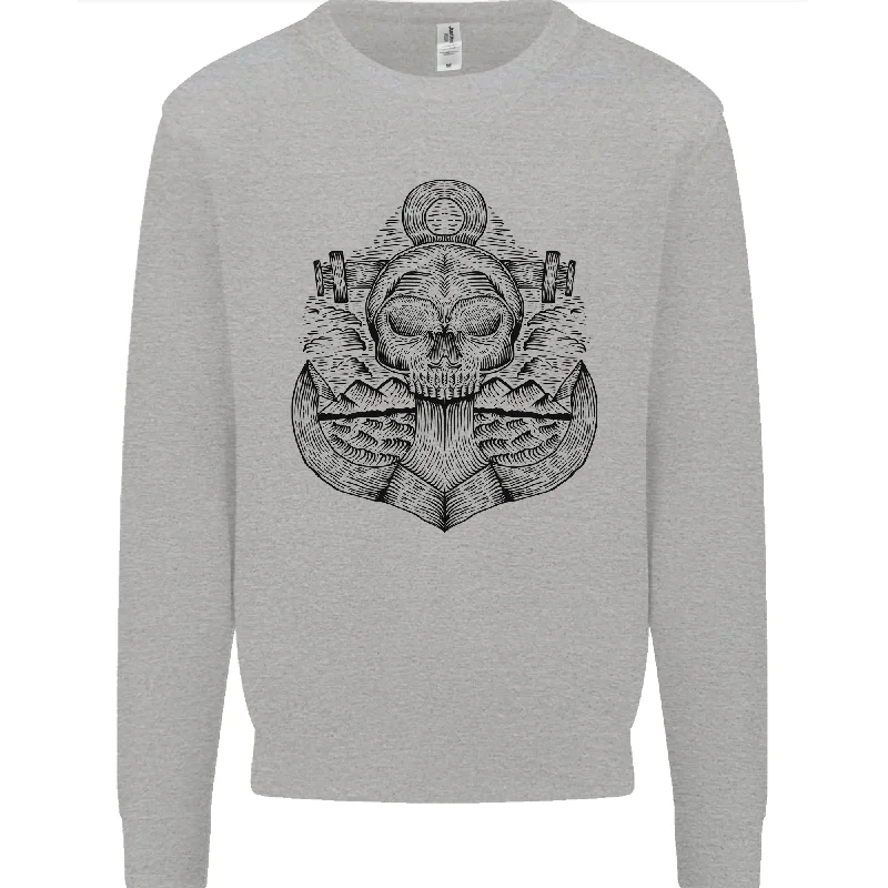 eco-friendly sports hoodieAnchor Skull Sailor Sailing Captain Pirate Ship Mens Sweatshirt Jumper