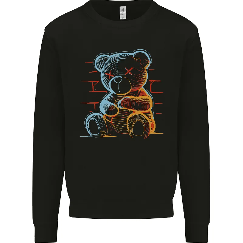 athletic casual sweatshirtAn Urban Teddy Bear Mens Sweatshirt Jumper