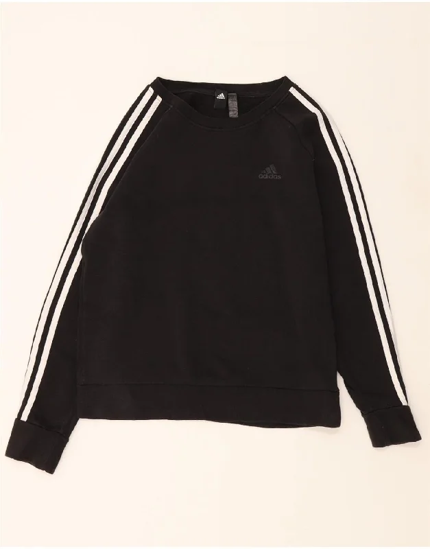 ADIDAS Womens Sweatshirt Jumper UK 12/14 Medium Black Cotton