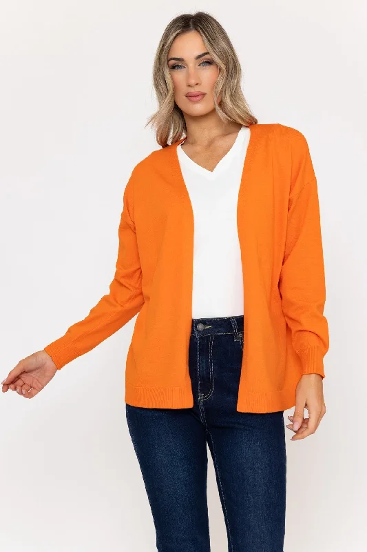 Long Line Cardigan in Orange