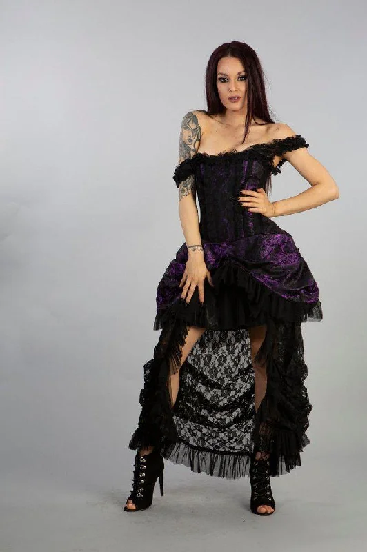 bohemian dressVersailles Corset Dress King Brocade With Black Lace