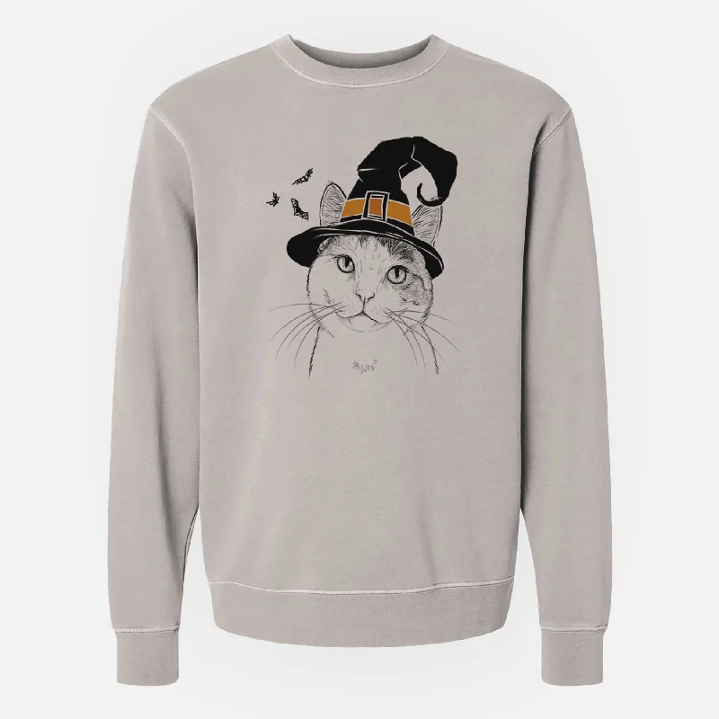 activewear hoodieWitch Denver the Calico Cat - Unisex Pigment Dyed Crew Sweatshirt