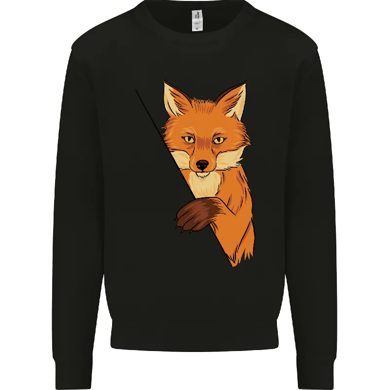 breathable gym hoodieAn Orange Fox Illustration Mens Sweatshirt Jumper