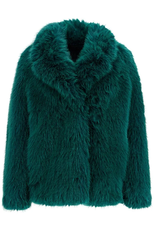 fashionable quilted coatshort hunter coat in faux fur 66314 9127 BLACK TEAL