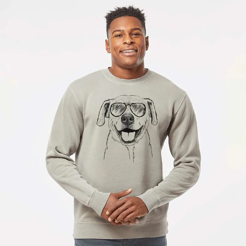 contemporary fitness sweatshirtAviator Ernie the Mixed Breed - Unisex Pigment Dyed Crew Sweatshirt